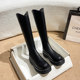 Jiaoyu small-sized boots for women, winter slim boots, thin V-mouth knight boots for small people, thick-soled high boots