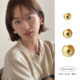 Gold ball earrings 2025 new hot niche high-end earrings double-sided ear buckles 925 silver needle earrings for women
