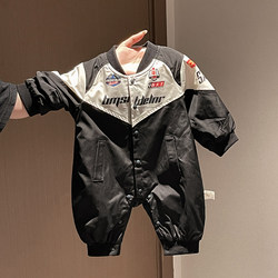 Baby Clothes for Spring and Autumn, Handsome Romper for Baby Boys, Stylish Jumpsuit for Newborns, Trendy Motorcycle Outfit for Going Out
