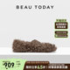 BeauToday French Mary Jane Shoes Women's 2025 New Winter Outdoor Wearing Woman Shoes Coffee Flat Shoes Cotton Shoes