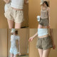 GYOKUU Oats/Khaki 2 colors Low waist wash ultra short basic denim shorts