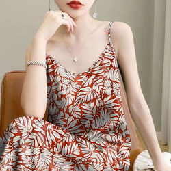 Good Deals~ New Summer Camisole Dress, Elegant Women's Mid-Length Dress, Age-Reducing, Loose-Fitting, Tummy-Covering Dress for Outerwear