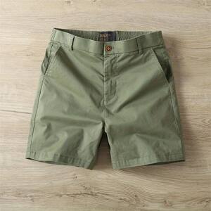 
New summer pure cotton quarter pants for men to work with elastic slim fit casual dirty wear five-part shorts