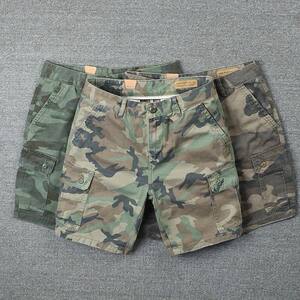 
Wear pure cotton wear-resistant and dirty work shorts for men in summer loose and casual dirty camouflage trousers