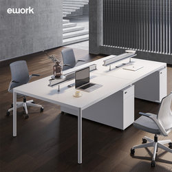 Ework Designer Desk Office Staff Desk and Chair Combination Screen Workstation Four-Person Office Furniture