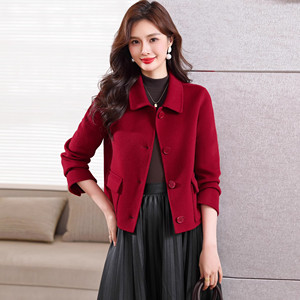 
Woolen coat for women 2025 spring and autumn new fashion temperament slim short short style slim slim coat trendy