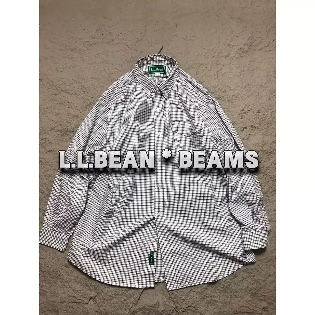 現貨L.L.BEAN BEAMS聯名格子襯衣廓形日系復古男女情侶款長袖襯衫-Taobao