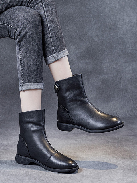 Genuine leather women's boots full cowhide soft leather women's shoes ...