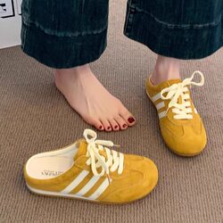 Baotou Half-Slippers for Women, Summer Outdoor Wear, 2025 New Style, Super Popular Yellow German Training Shoes, Slip-On Lazy Sandals for Women