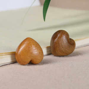 天然小叶紫檀木爱心通孔手链配饰diy男女文玩手串配件手机链包挂