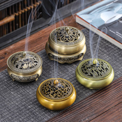 Alloy Small Incense Burner for Home Indoor Use, Antique-Style Base, New Creative Incense Burner for Hotels and Guesthouses, Moxa Stick Incense Burner