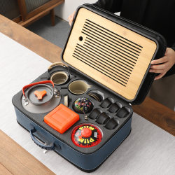 Outdoor Camping Tea Set Portable Travel Tea Set with Kettle Complete Set for Outdoor Use in Car Ceramic