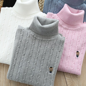 Children's bottom shirt girl boys, sweater, black and white little girl pure cotton, dae, thick medium children's knitted coat
