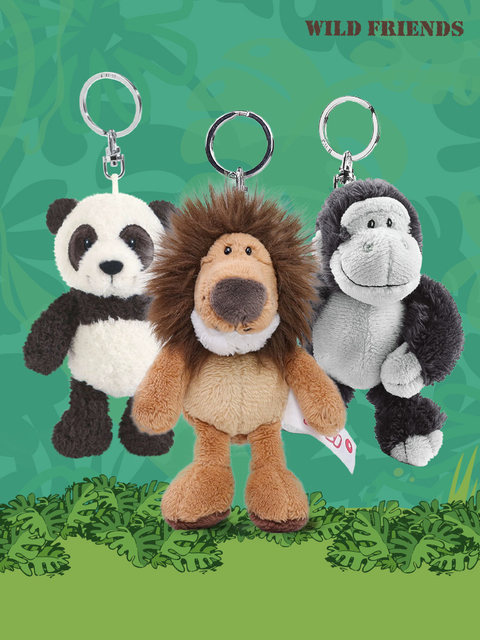 German nici plush doll keychain schoolbag, small pendant metal key ring ...