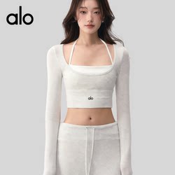 Aio Autumn and Winter Two-Piece Yoga Suit for Women with Chest Pads, Running Training Fitness Set, Tight-Fitting Sports Top with Long Sleeves