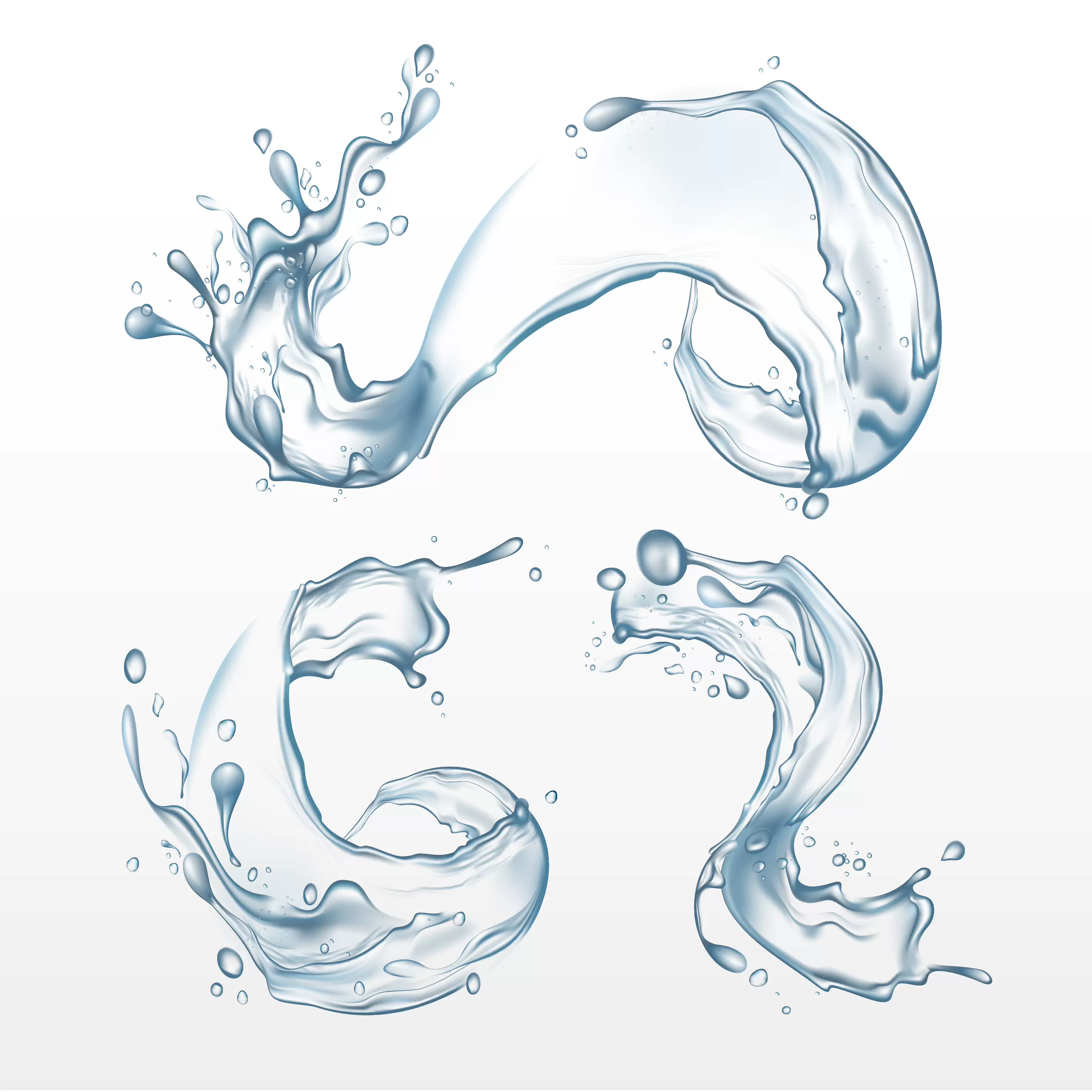 水喷溅飞溅水花水纹水滴效果ai Eps设计素材矢量源文件 水喷溅飞溅水花水纹水滴效果ai Eps设计素材矢量源文件