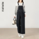 Pregnant women denim overalls autumn wide-leg pants 2025 new age-reducing high-end versatile maternity wear