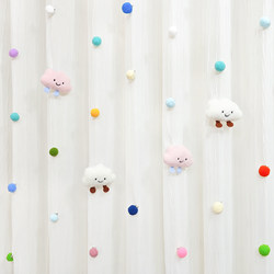 White Gauze Curtains, Decorative Embellishments, Curtain Accessories, Small Ornaments, Cute Pom-Poms, Clouds, Stars, Door Curtains, Bay Window Pins, Hanging Decorations