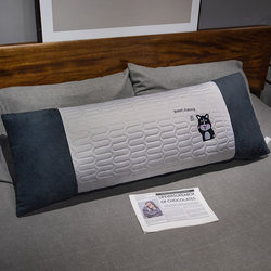 Ice Silk Latex Long Pillow Husky Design for Boys and Girls, Leg-Hugging Sleeping Pillow, Cushion for Side Sleeping on Bed, Removable and Washable for Summer