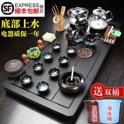 Household Tea Set with Fully Automatic Tea Table, Tea Tray with Bottom Water Supply, Glass Health Pot, Kung Fu Purple Clay Ceramic Integrated