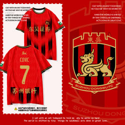 2025 Season Suzhou Dongwu Team Uniform Player Version Football Shirt Quick-Drying Short-Sleeve T-Shirt for Men and Women Ice Silk Half-Sleeve