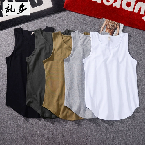 Хлопковый длинный цветной летний жилет, футболка без рукавов, эффект подтяжки, свободный крой, средней длины, европейский стиль