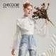 Elegant retro style flap sleeve top 2025 spring lace bow slim fit short style for women