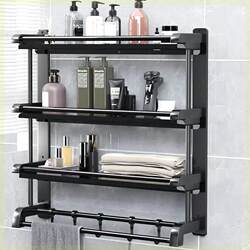 Toilet Bathroom Stainless Steel Multi-Layer Towel Rack Bath Towel Rack Storage Rack Bathroom Wall-Mounted Storage Rack