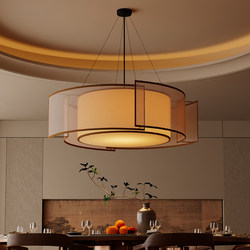 Song Dynasty Aesthetic Restaurant Chandelier Living Room Main Light New Chinese Style Homestay Dining Hotel Private Room Dining Table Retro Zen Lamp