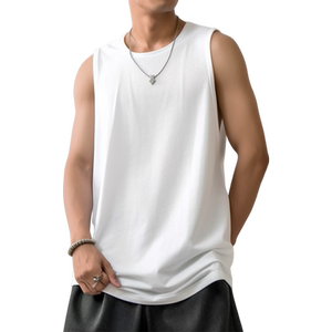 
American heavyweight 240g pure cotton vest for men in summer wear sports and fitness heavyweight sleeveless T-shirt vest sweatshirt