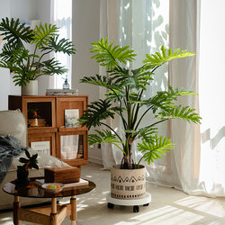 【Juhan】Artificial Green Plant Spring Leaf Fake Tree Potted Plant Large Artificial Plant Indoor Living Room Floor Decoration Landscaping