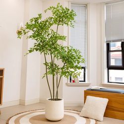 Simulated Green Plant, Nandina Bamboo Floor-Standing Potted Plant, Artificial Plant, Indoor Living Room Decorative Flower Ornament, Large Bonsai, Fake Tree