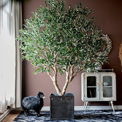 Artificial Olive Tree, Fake Green Plant Bonsai, Large Potted Plant, Indoor Fake Tree Decoration, Floor-Standing Landscaping, Light Luxury