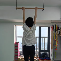 Solid Beech Wood Single Bar Pull-Up Bar, Home Indoor Fitness Equipment, Feels Great in Hand, Suitable Length