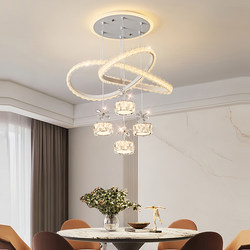 Led Restaurant Chandelier Modern Minimalist Dining Room Table Lamp Bar Counter Trendy Bedroom Chandelier Adjustable Crystal Chandelier