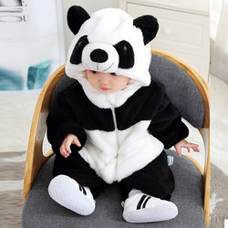 Baby Autumn and Winter Jumpsuit Romper Baby Crawling Clothes Winter Clothing Children's Cute Panda Pajamas Outing Photo Clothes
