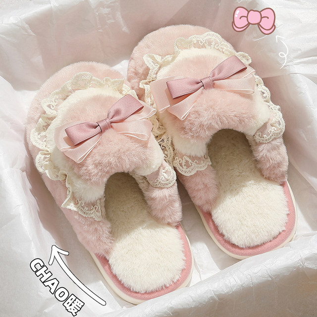 
Cotton slippers for women autumn and winter 2025 new indoor home non-slip thick-soled plush postpartum slippers for women winter
