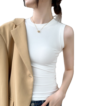 Sleeveless tight-fitting women's tank top that covers side breasts