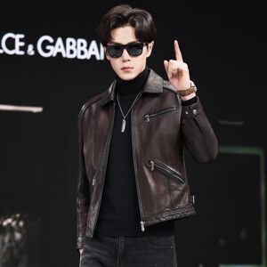 
This year's popular special Haining motorcycle leather jacket men's genuine leather short style slim 2025 new retro first layer cow