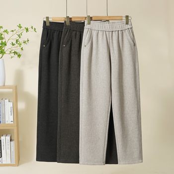 
middle-aged and elderly women's autumn trousers spring and autumn fleece