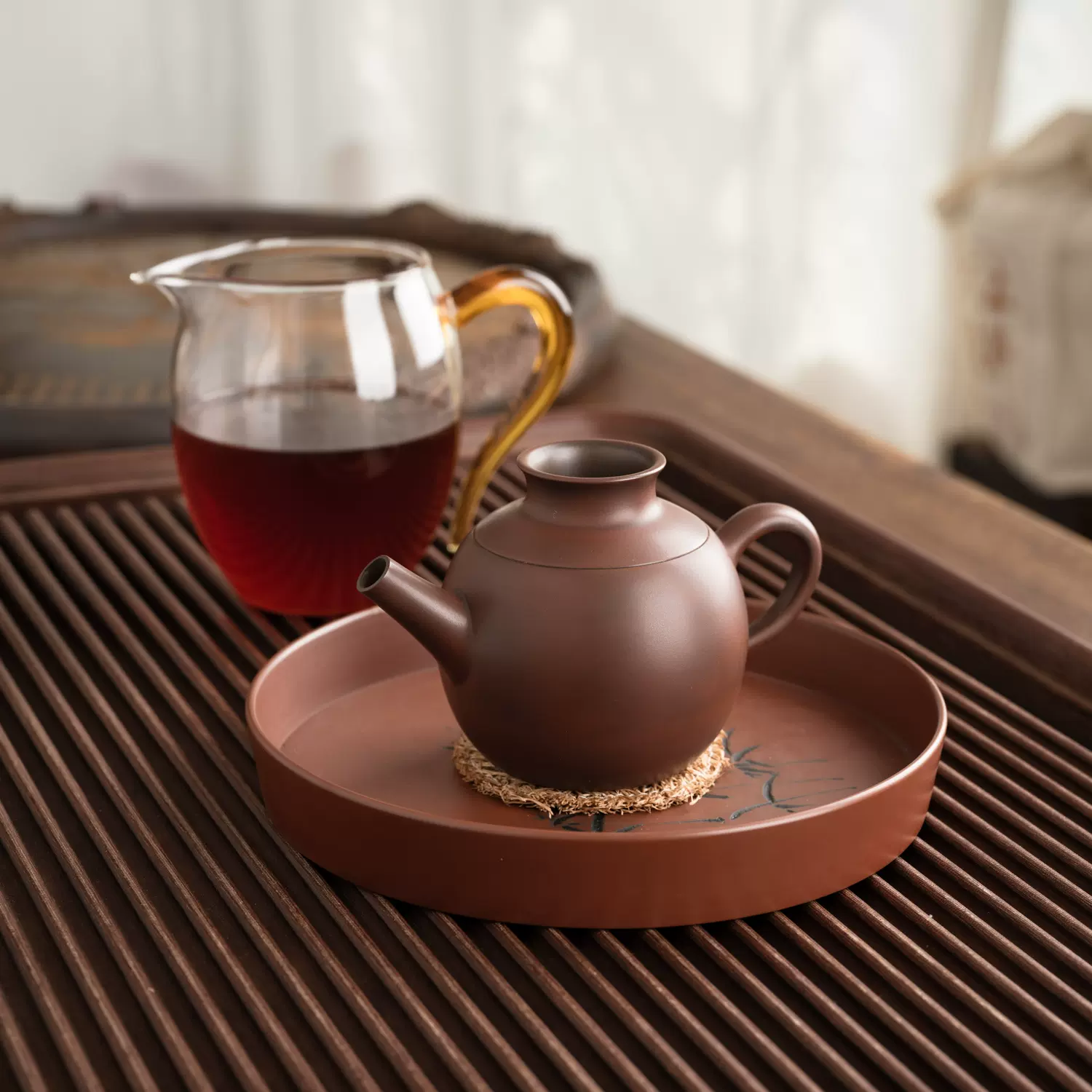 海】粉彩茶壺② 牡丹福寿文 同治年製在印 民国時代 骨董品 時代品 中国