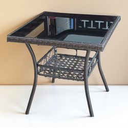 Square Table New Style Rattan Tea Table and Chair Set Single Table Outdoor Courtyard Garden Terrace Villa