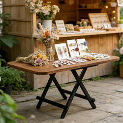 Folding Table for Stall Setup, Portable Rectangular Table for Night Market, Commercial Use, Space-Saving Dining Table