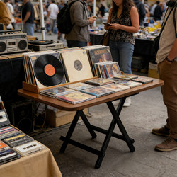 Folding Table for Commercial Use, Portable Rectangular Small Table, Special for Night Market Stalls, No Installation Required, Outdoor Square Table