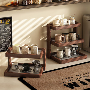 
Solid wood cup storage rack home desktop water cup teacup coffee cup holder kitchen finishing display rack