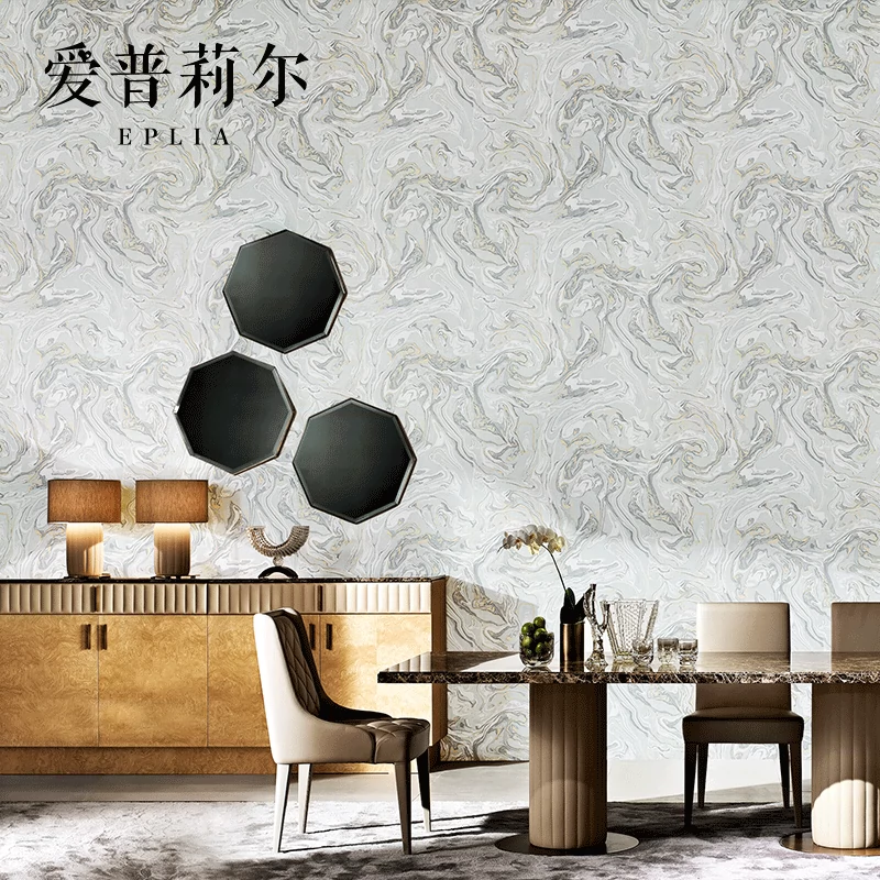 鹿皮絨仿大理石紋灰色綠色不織布壁紙客廳臥室背景牆壁紙22新款 Taobao