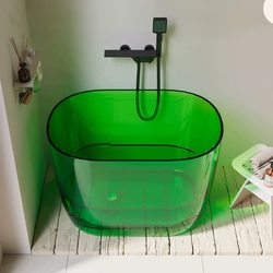 Transparent Resin Artificial Stone Bathtub Imported from Italy for Home Use in Small Apartments, Japanese-Style Adult Deep Soaking Acrylic Bathtub