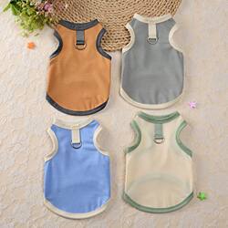 2026 New Solid Color Dog Clothes Pet Vest Spring and Summer Thin Breathable Vest for Bichon Teddy Small Dogs