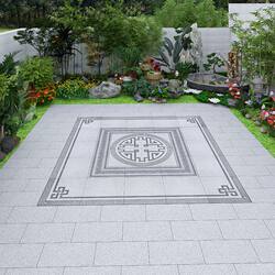 Chinese-Style Outdoor Floor Tiles, Villa Courtyard Floor Tiles, Stone Mosaic Tiles, Outdoor Decorative Tiles, Yard Garden Floor Tiles, Non-Slip Ceramic Tiles