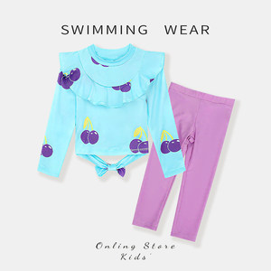 
Children's swimsuit girls 2025 new seaside vacation split swimming suit girls sun protection long sleeve trousers swimsuit